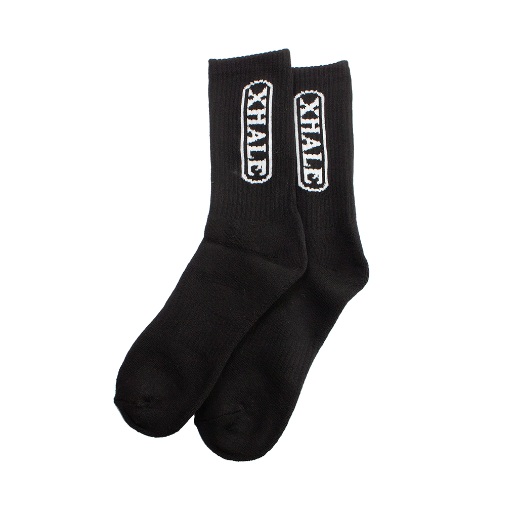 Xhale Black Eternal Logo Sock