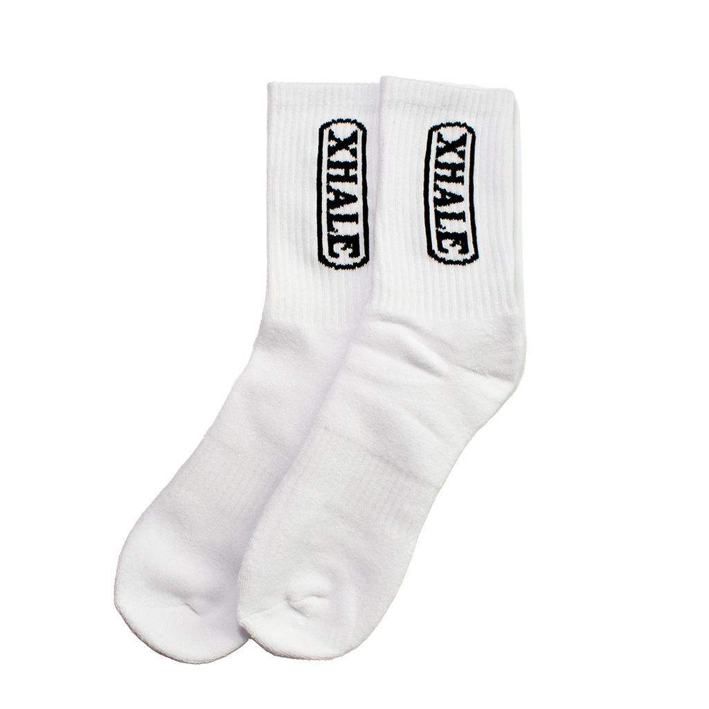 Xhale Eternal Logo White Socks