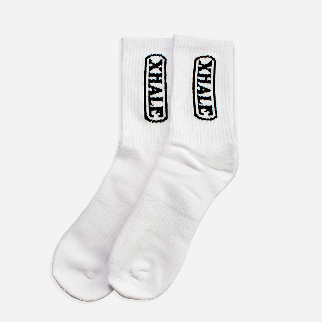 Xhale Eternal Logo White Socks